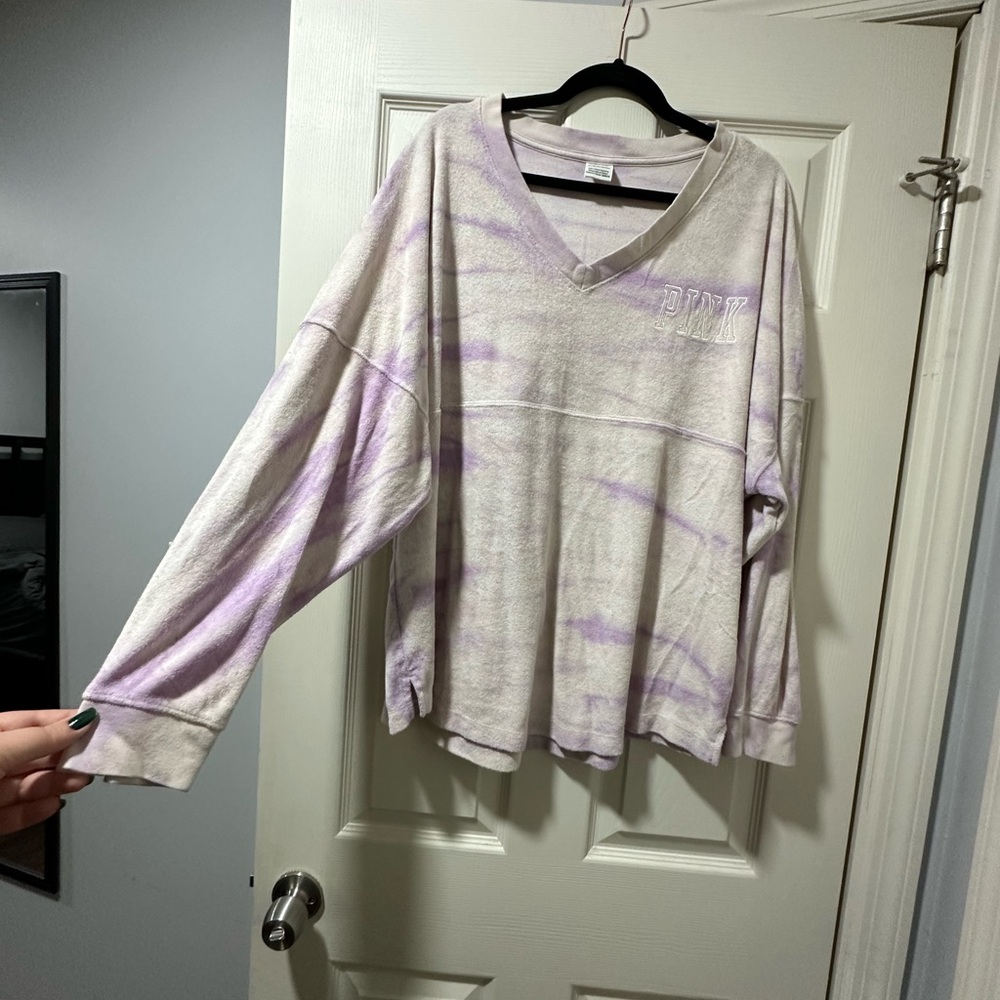 PINK Victoria's Secret Women's Purple Tie-Dye Top